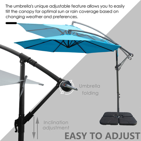 Visual guide showcasing the adjustable features of a patio umbrella. It highlights the ability to tilt the canopy for optimal sun or rain coverage and shows the mechanism for umbrella folding and inclination adjustment. Adjustable Patio Umbrella: Easy Canopy Tilt and Folding. Outdoor Umbrella: Effortless Inclination Adjustment and Folding. patio umbrella, adjustable umbrella, canopy tilt, inclination adjustment, umbrella folding, easy - to - adjust umbrella.