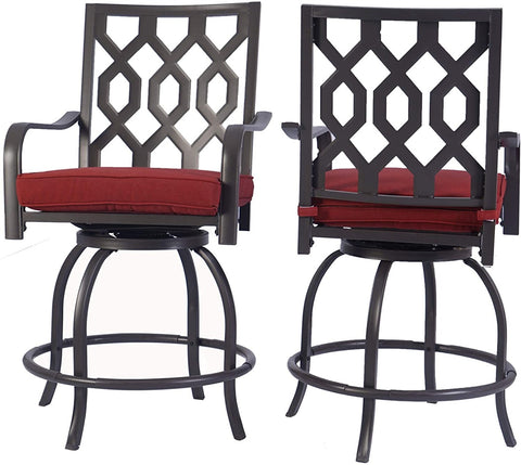 Kozyard Isabella High Swivel Bar Stools/Chair Set for Home Patio, Back Yard, Cafes, Bistro