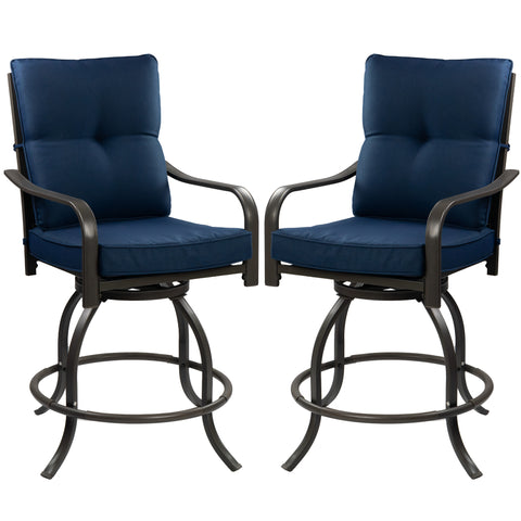 Kozyard Isabella High Swivel Bar Stools/Chair Set for Home Patio, Back Yard, Cafes, Bistro