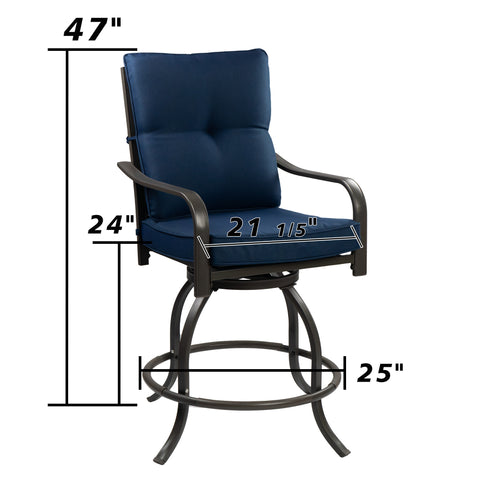Kozyard Isabella High Swivel Bar Stools/Chair Set for Home Patio, Back Yard, Cafes, Bistro