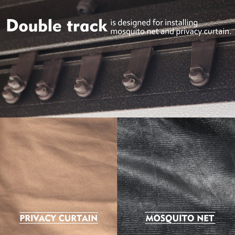 Kozyard Caesar Hardtop Gazebo - Permanent Metal Pavilion with Netting and Shaded Curtains for Patio, Backyard, Deck