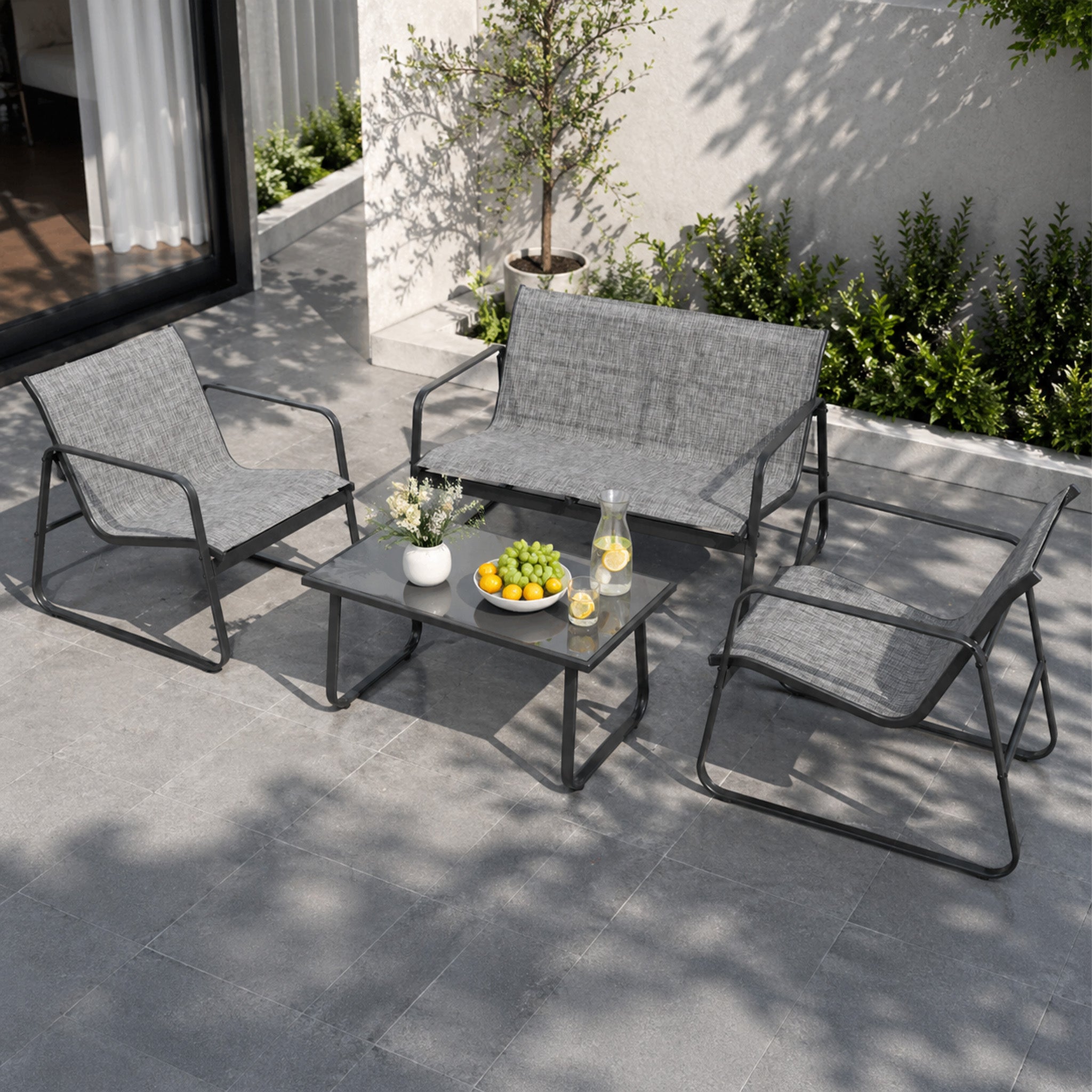 Kozyard Sofia 4-Piece Patio Conversation Set, Outdoor Furniture