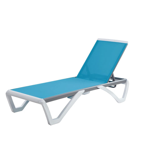 Kozyard Outdoor Chaise Lounge, Aluminum Frame Polypropylene Resin Legs and Textilene Fabric 5 Adjustable Backrest