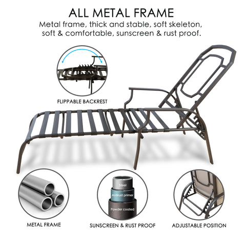 Kozyard Maya Chaise Lounge - Outdoor Patio Recliner Chair, Comfortable Patio Lounge Chair, Elegant Chaise Lounge Chair for Relaxation, Perfect Outdoor Recliner Chair