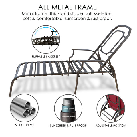 Kozyard Maya Chaise Lounge - Outdoor Patio Recliner Chair, Comfortable Patio Lounge Chair, Elegant Chaise Lounge Chair for Relaxation, Perfect Outdoor Recliner Chair