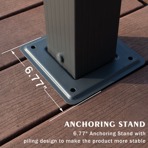 Kozyard Morgan Outdoor 10' x 12' Extra-Large Gray Aluminum Frame Pergola with Sunshade Canopy