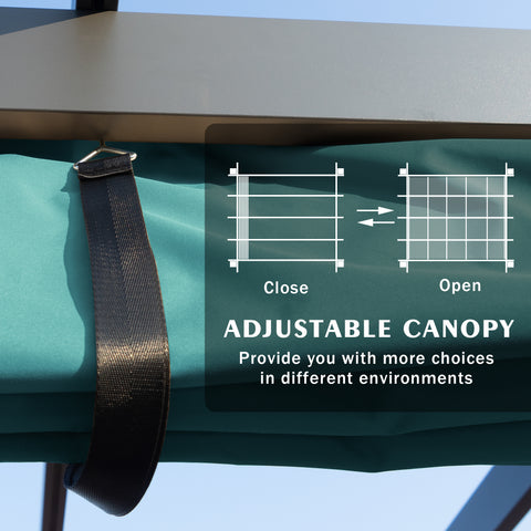 Kozyard Morgan Outdoor 10' x 12' Extra-Large Gray Aluminum Frame Pergola with Sunshade Canopy
