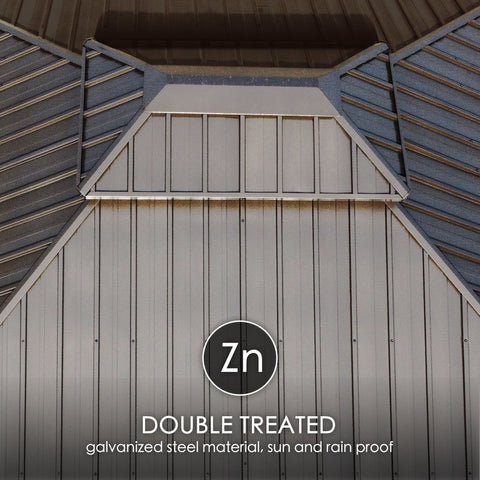 Kozyard Apollo 12ft x 16ft Aluminum Hardtop Gazebo with Galvanized Steel Double Roof and Mosquito Net, Outdoor Permanent Metal Pavilion with Netting for Patio, Deck and Lawn