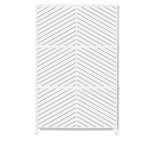 Kozyard Metal Privacy Screen Decorative Outdoor Divider with Stand Panels Freestanding Screen