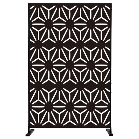 Geometric - Patterned Black Room Divider
alt text:A stylish room divider featuring a geometric pattern in black and white, adding a modern aesthetic to interior spaces. Keywords: room divider, geometric pattern, modern decor