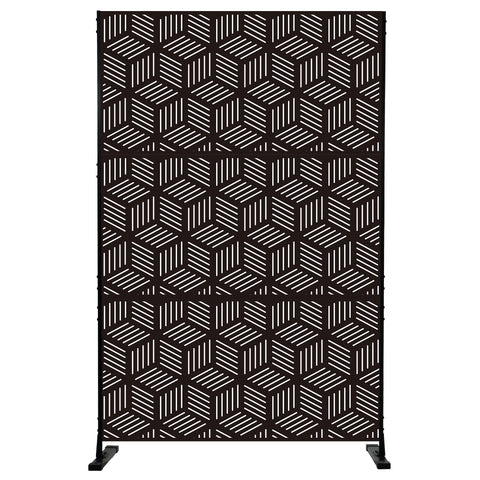 Kozyard Metal Privacy Screen Decorative Outdoor Divider with Stand Panels Freestanding Screen
