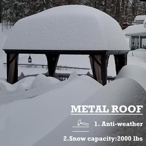 Kozyard Rosana 10'x12' Hardtop Aluminum Permanent Gazebo with 2-layer Sidewalls (Rosana 10'x12')