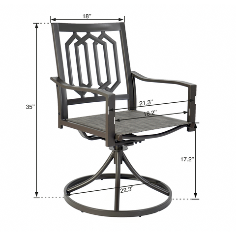Kozyard Modern Classic Outdoor Metal Swivel Chairs Patio Dining Rocker Chair with Cushion for Backyard, Patio or Living Room (4 Options)