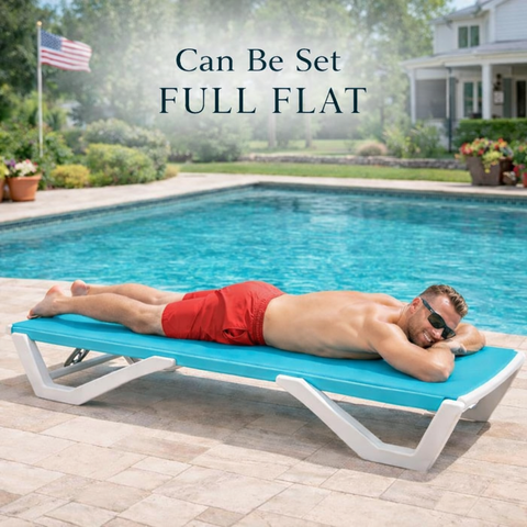 Kozyard Fully Flat Patio Lounge Chair – Adjustable to Full Flat Position for Ultimate Comfort, Ideal for Poolside Outdoor Relaxation, Durable Outdoor Furniture with Sturdy Frame & Premium Textilene Fabric
