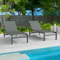 Kozyard Chaise Lounge Outdoor, Aluminum Outdoor Chaise Lounge, Flat Chaise Lounge Chair for Pools, Patio and Outdoor Lounging - Comfortable Patio Chair and Poolside Lounger