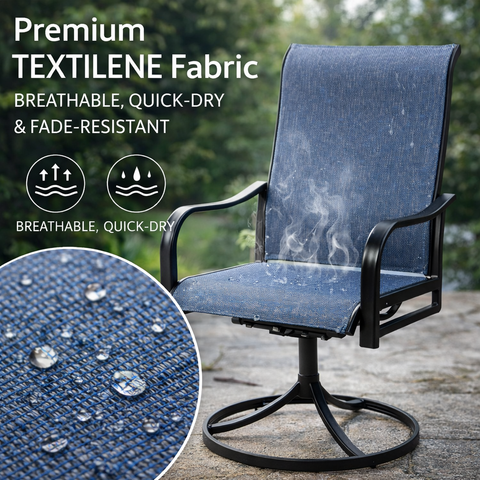 Kozyard Outdoor Chair Fabric – Premium TEXTILENE Material for Outdoor Furniture, Breathable, Quick-Dry & Fade-Resistant Features, Durable All-Weather Fabric That Boosts Outdoor Seating Comfort.
