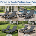 Kozyard Outdoor Chaise Lounges - Versatile Weather-Resistant Outdoor Lounge Chairs with Black Metal Frame & Navy Textilene Fabric, Sturdy Comfortable Patio Furniture Perfect for Porch, Poolside, Lawn & Patio Outdoor Relaxation Spaces