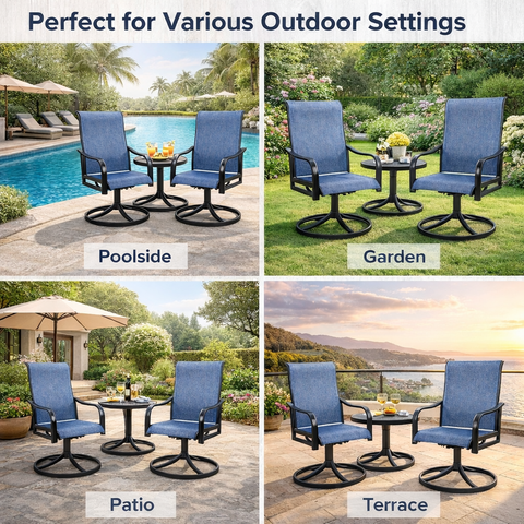 Kozyard Outdoor Seating Set – Versatile Patio Furniture for Various Outdoor Settings (Poolside, Garden, Patio, Terrace), Durable Outdoor Leisure Furniture with Sturdy Metal Frame & Premium Textilene Fabric, Perfect for Outdoor Relaxation Spaces.
