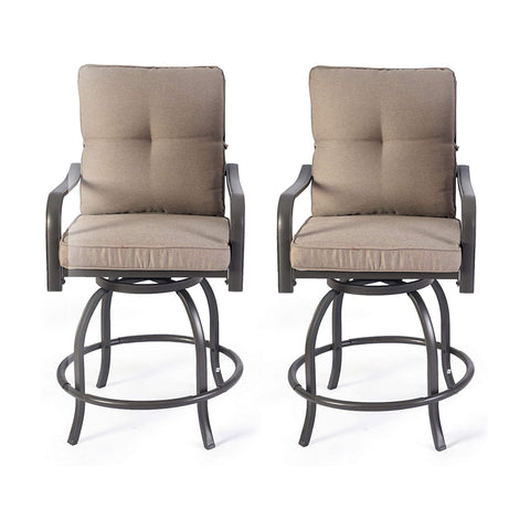 Kozyard Isabella High Swivel Bar Stools/Chair Set for Home Patio, Back Yard, Cafes, Bistro