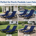 Kozyard Outdoor Chaise Lounges - Versatile Weather-Resistant Outdoor Lounge Chairs with Black Metal Frame & Navy Textilene Fabric, Sturdy Comfortable Patio Furniture Perfect for Porch, Poolside, Lawn & Patio Outdoor Relaxation Spaces