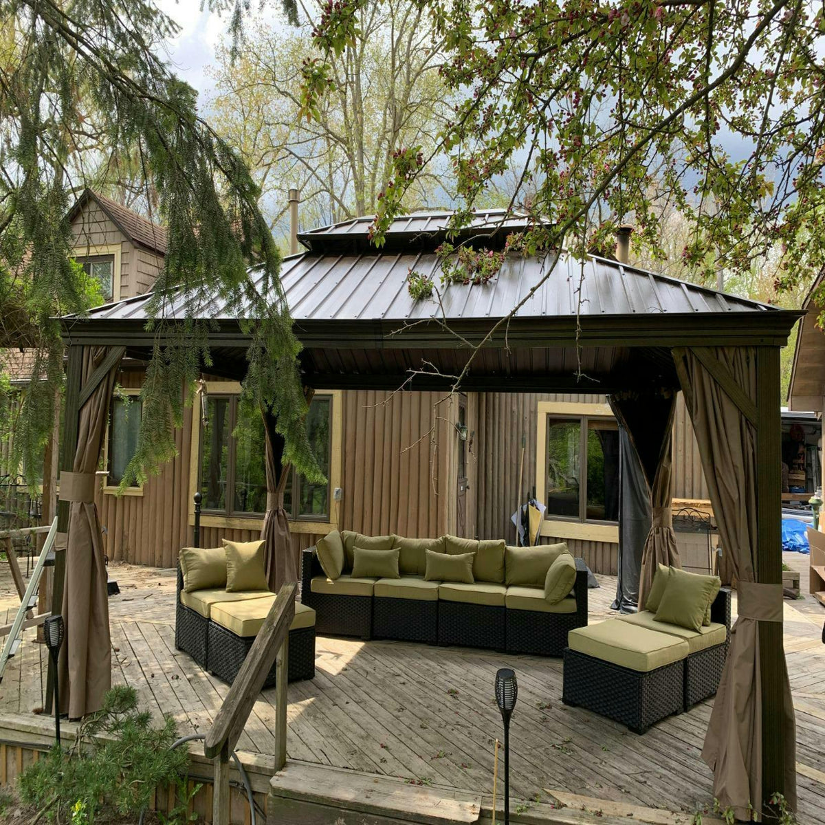 kaaaho Kozyard Alexander 12' X 18' Hardtop Gazebo Aluminum Metal
