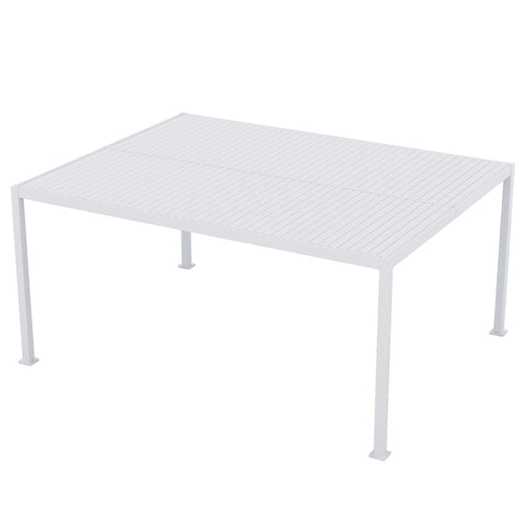 Kozyard Outdoor Louvered Pergola Sun Shade All-Weather Aluminum Packing Shelter with Drainage System and Adjustable Roof Waterproof for Outdoor Poolside Deck Patio Garden Yard