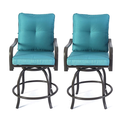 Kozyard Isabella High Swivel Bar Stools/Chair Set for Home Patio, Back Yard, Cafes, Bistro