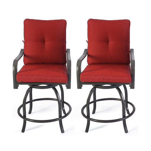 Kozyard Isabella High Swivel Bar Stools/Chair Set for Home Patio, Back Yard, Cafes, Bistro