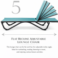 Kozyard Adjustable Outdoor Lounge Chair 5 Recline Angles Flat Lying Option Ideal for Sunbathing Reading Music Leisure Activities Patio Backyard Poolside Comfortable Relaxation