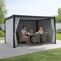 Kozyard Outdoor Pergola Privacy Curtain, Waterproof Polyester Fabric, Windproof & Dustproof Patio Gazebo Side Curtains with Adjustable Tiebacks for Backyard Dining & Entertaining
