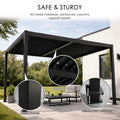 kozyard louvered pergola, safe & sturdy all metal outdoor patio shade, reinforced columns & support beams, all aluminum construction, durable outdoor gazebo for backyard, deck, garden, outdoor living

