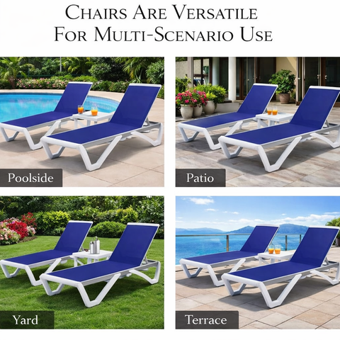 Kozyard Multi-Scenario Outdoor Lounge Chair Set – Versatile for Poolside, Patio, Yard & Terrace Use, Durable Outdoor Leisure Furniture with Premium Textilene Fabric & Sturdy Frame, Ideal for Various Outdoor Relaxation Spaces
