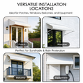 Kozyard Aluminum Awning – Versatile Installation for Porches, Windows, Balconies & Outdoor Equipment, Durable Aluminum Design Delivers Reliable Sunshade & Rain Protection for Residential Exterior Spaces
