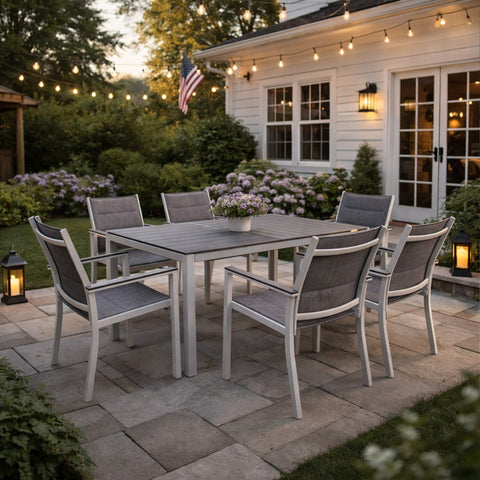 kozyard Patio Dining Set, Outdoor Patio Furniture with Aluminum Frame & Padded Textilene Chairs, Suitable for Patio, Backyard, Porch, All-Weather Resistant
