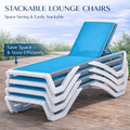 Kozyard Stackable Patio Lounge Chair – Space-Saving Design for Compact Storage, Easy to Stack & Store Efficiently, Durable Outdoor Seating with Sturdy Frame & Premium Textilene Fabric
