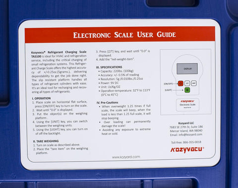 HVAC 220Lbs Refrigerant Scale Charging Weight Freon Scale High Precision 0.01Lbs Resolution Light Commercial Electronic Digital Scale for Automotive Residential AC
