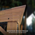 A close - up view of an outdoor gazebo's corner, showcasing its imitation wood frame. Despite the wooden appearance, it is an all - metal structure with triangle support for enhanced stability. The frame features a realistic wood - grain texture and is secured with visible screws.Durable Imitation Wood Frame of Outdoor Gazebo with Metal Structure. outdoor gazebo, imitation wood frame, all - metal structure, triangle support, wood - grain texture