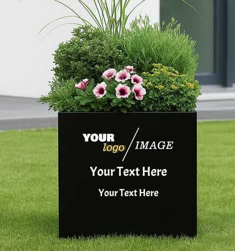 Kozyard Customizable Metal Planter Box – Personalized Steel Flower Pot for Patio, Garden, Yard, or Indoor Décor