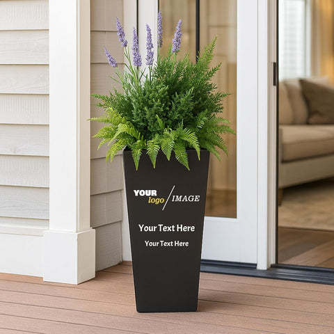 Kozyard Customizable Metal Planter Box – Personalized Steel Flower Pot for Patio, Garden, Yard, or Indoor Décor