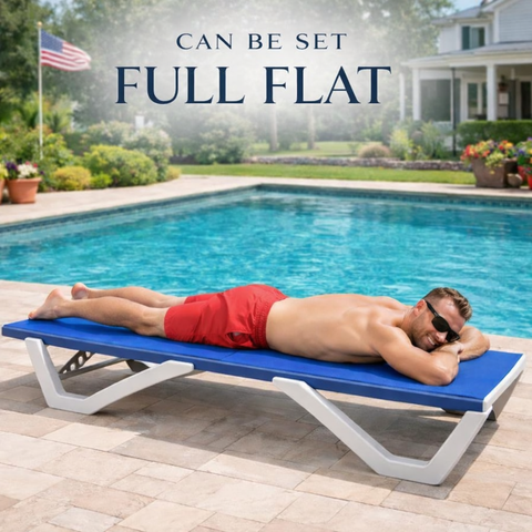 Kozyard Fully Flat Patio Lounge Chair – Adjustable to Full Flat Position for Ultimate Comfort, Ideal for Poolside Outdoor Relaxation, Durable Outdoor Furniture with Sturdy Frame & Premium Textilene Fabric
