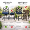 Kozyard outdoor high back patio chair with ergonomic high back design for enhanced comfort. Boasts solid metal frame (durable, long-lasting) for reliable outdoor seating, outperforming less sturdy frame alternatives.
