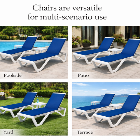 Kozyard Multi-Scenario Outdoor Lounge Chair Set – Versatile for Poolside, Patio, Yard & Terrace Use, Durable Outdoor Leisure Furniture with Premium Textilene Fabric & Sturdy Frame, Ideal for Various Outdoor Relaxation Spaces