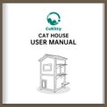 CuKitty cat house user manual cover with a cat silhouette logo and product illustration. CuKitty cat house, user manual, cat silhouette, pet product guide.
CuKitty Cat House User Manual - Pet Product Guide. CuKitty cat house, user manual, cat silhouette, pet product guide, cat shelter.


