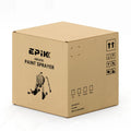 EPIK Airless Paint Sprayer Packaging Box. EPIK airless paint sprayer packaging box with product image and specifications, ready for shipping. EPIK paint sprayer box, airless paint sprayer packaging, paint sprayer shipping, DIY painting equipment, professional paint tool.

