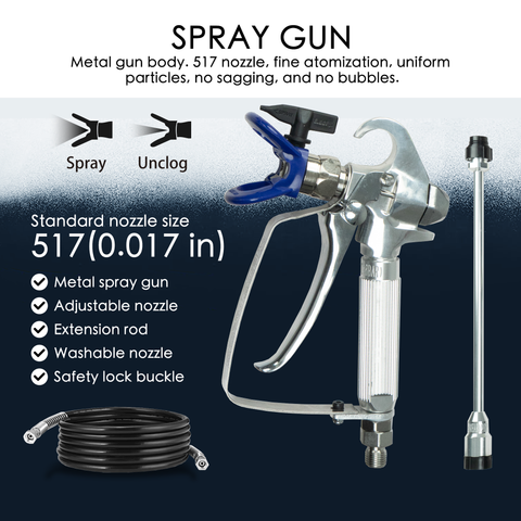 High Pressure Airless Paint Sprayer, Power Painter, Ideal for Home Interior, Exterior, Commercial Use, and DIY Handyman-Professional Contractor Grade Spray Paint Machine