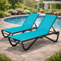 kozyard Outdoor Chaise Lounge Chair Set of 2, Adjustable Backrest Loungers, Durable Textilene Fabric, Rust-Proof Aluminum Frame, Ideal for Poolside, Patio, Lawn, and Porch Relaxation
