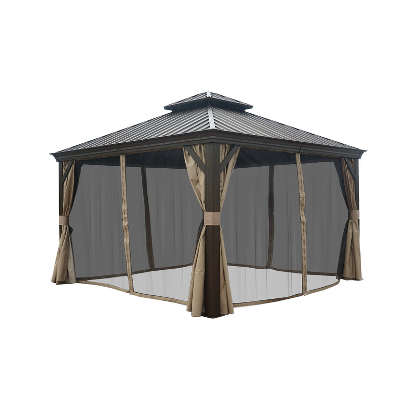 Kozyard  Alexander  Aluminum Hardtop Gazebo 12'x12' Net Set