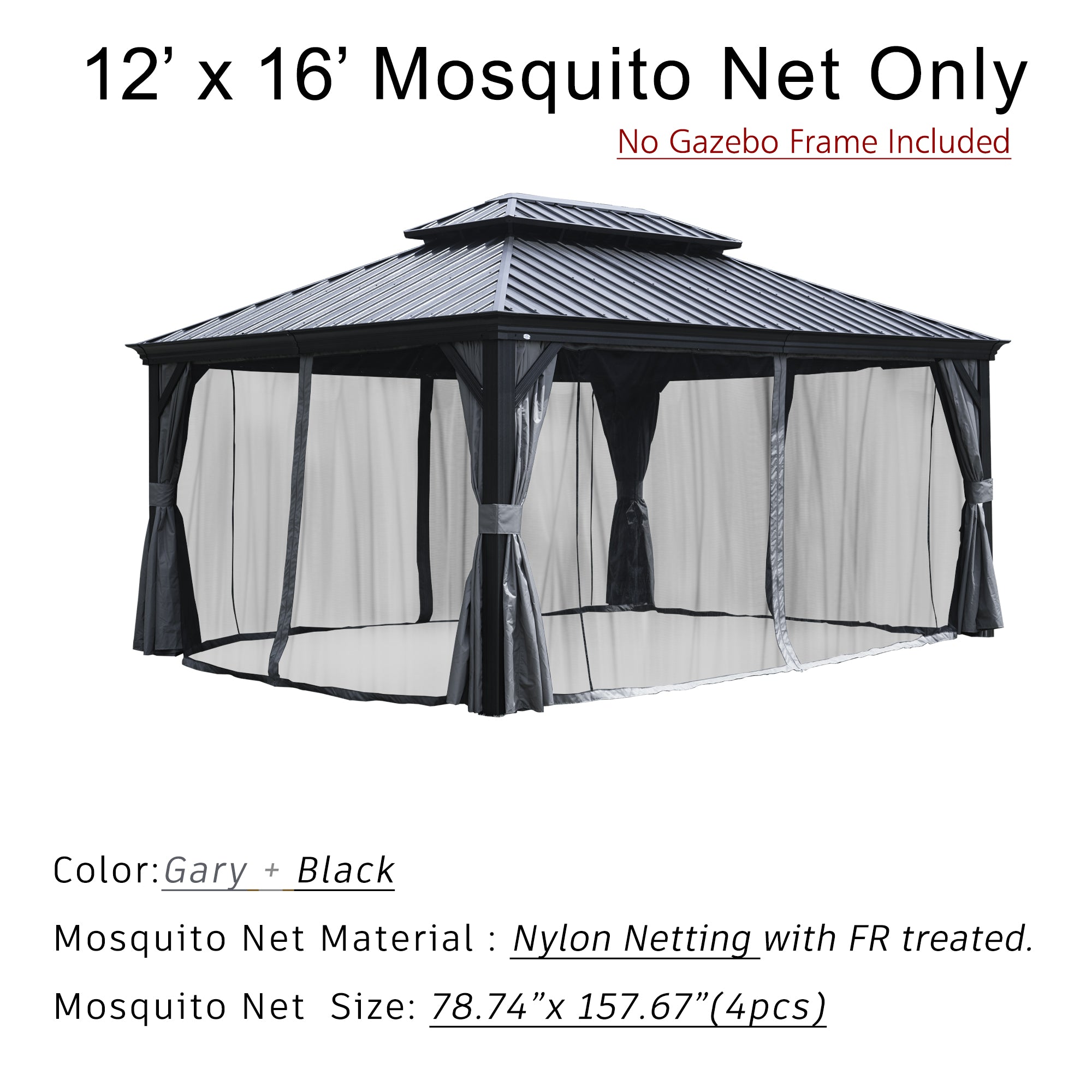 Kozyard Mosquito Net for Alexander/Apollo 12'x16' Hardtop