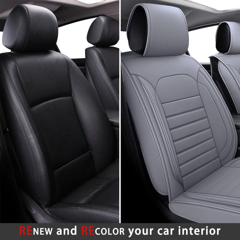 Car Interior Recolor Seat Covers (Black/Beige) - Renew worn seats with microfiber leather covers (black/beige options), stylish, durable, perfect for refreshing your car cabin’s appearance