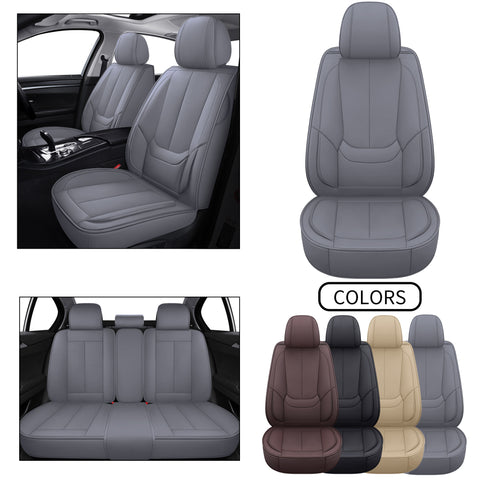 TOMIC Nephele Waterproof Faux Leather Auto Seat Cover (Protector) Full Set, Universal Car Accessories Fit for Most Sedans SUV Pick-up Truck(3 Color Options)